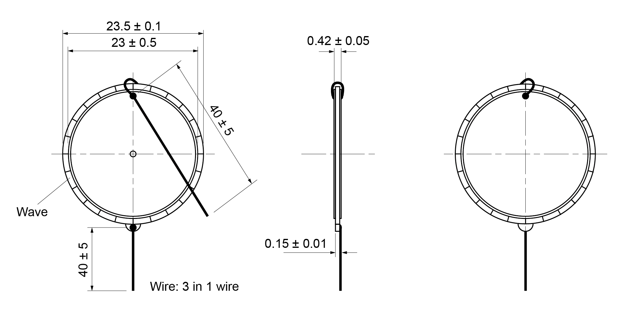 PDD235R-0400B-W Mechanical Drawing